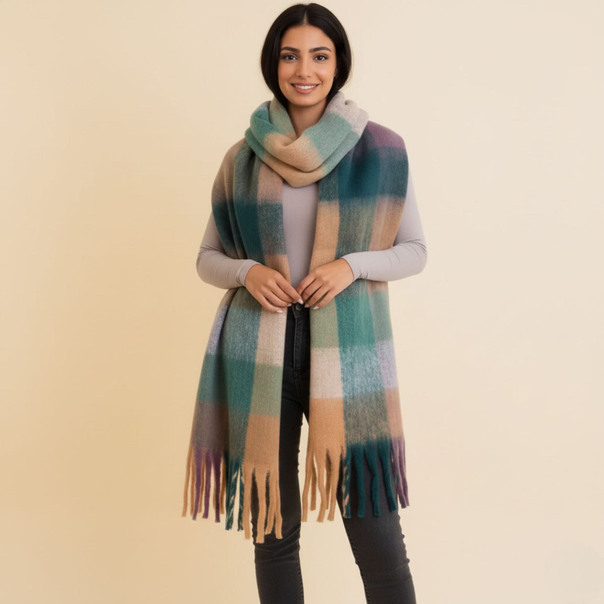 Cozy Breeze Oversized Fringe Scarf