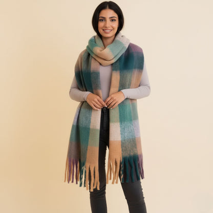 Cozy Breeze Oversized Fringe Scarf