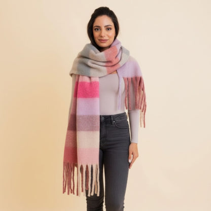 Cozy Breeze Oversized Fringe Scarf