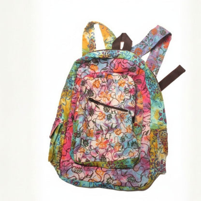 Woodstock Dreams Embroidered Tie Dye Canvas Backpack