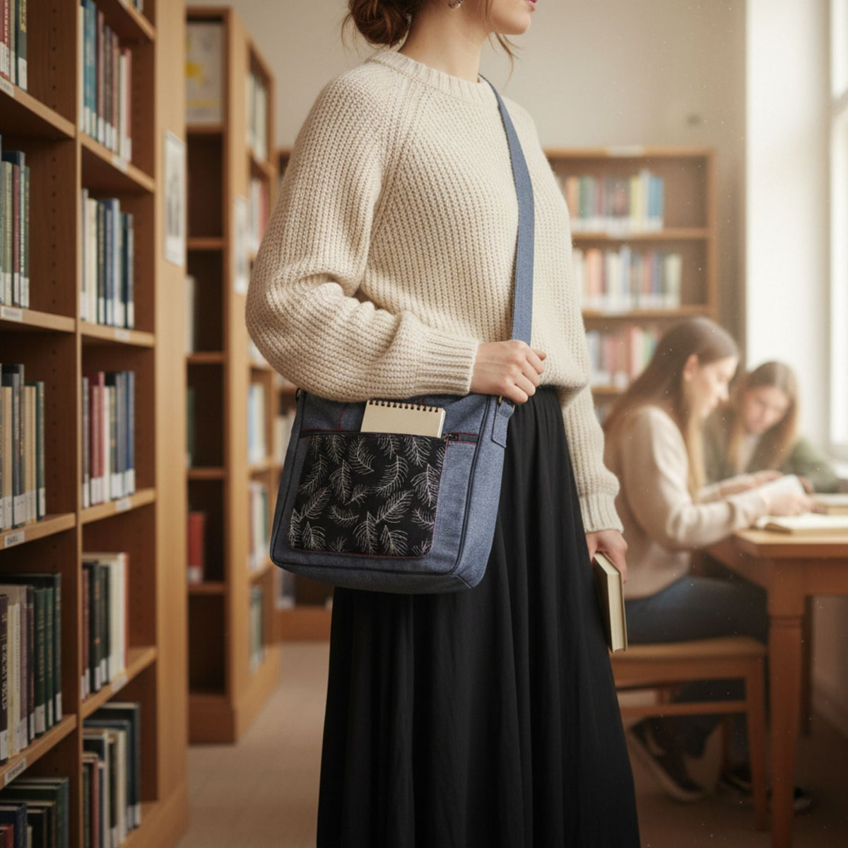 Feather Print Crossbody Bag